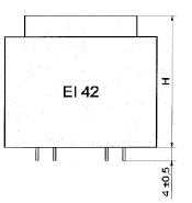 Pin and Transformer Height - EI42 Transformer