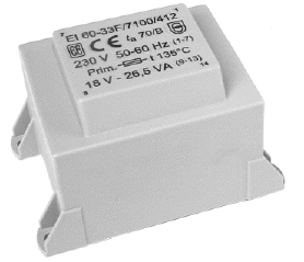 EI60 - Encapsulated PCB Mount 50/60Hz Transformer - 20-43,5VA