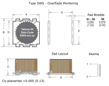 Mekanisk Layout - Type SWS - Overflade Montering